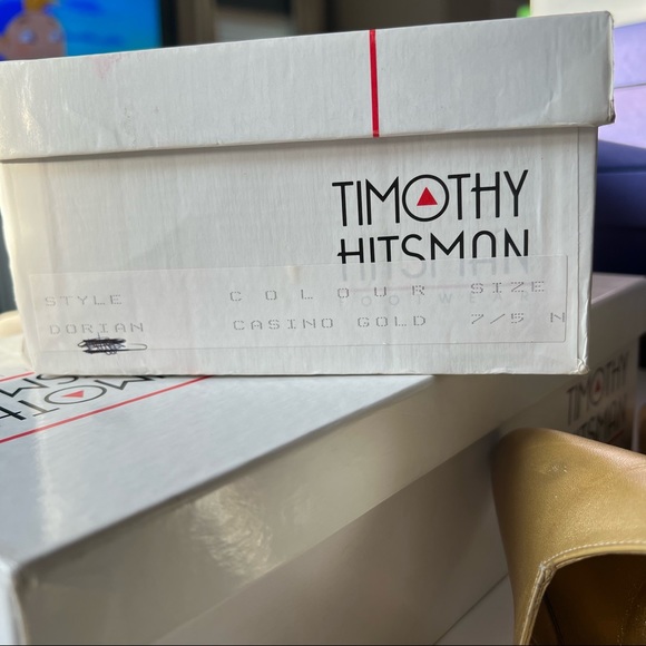 Timothy Hitsman Vintage Clear Heel Gold pointy toe sling back pump 7.5 - Picture 8 of 11